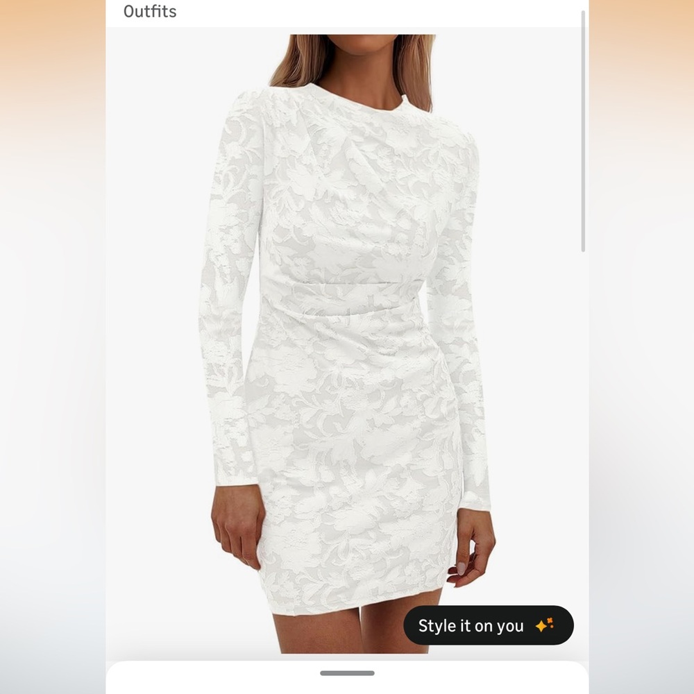 Prettygarden White Floral Dress Small